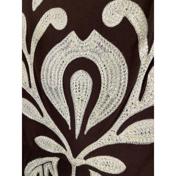 INC Dress L Brown Tank Floral Boho Midi Y2K Festival 80s Indie Festival Classic - Picture 11 of 15